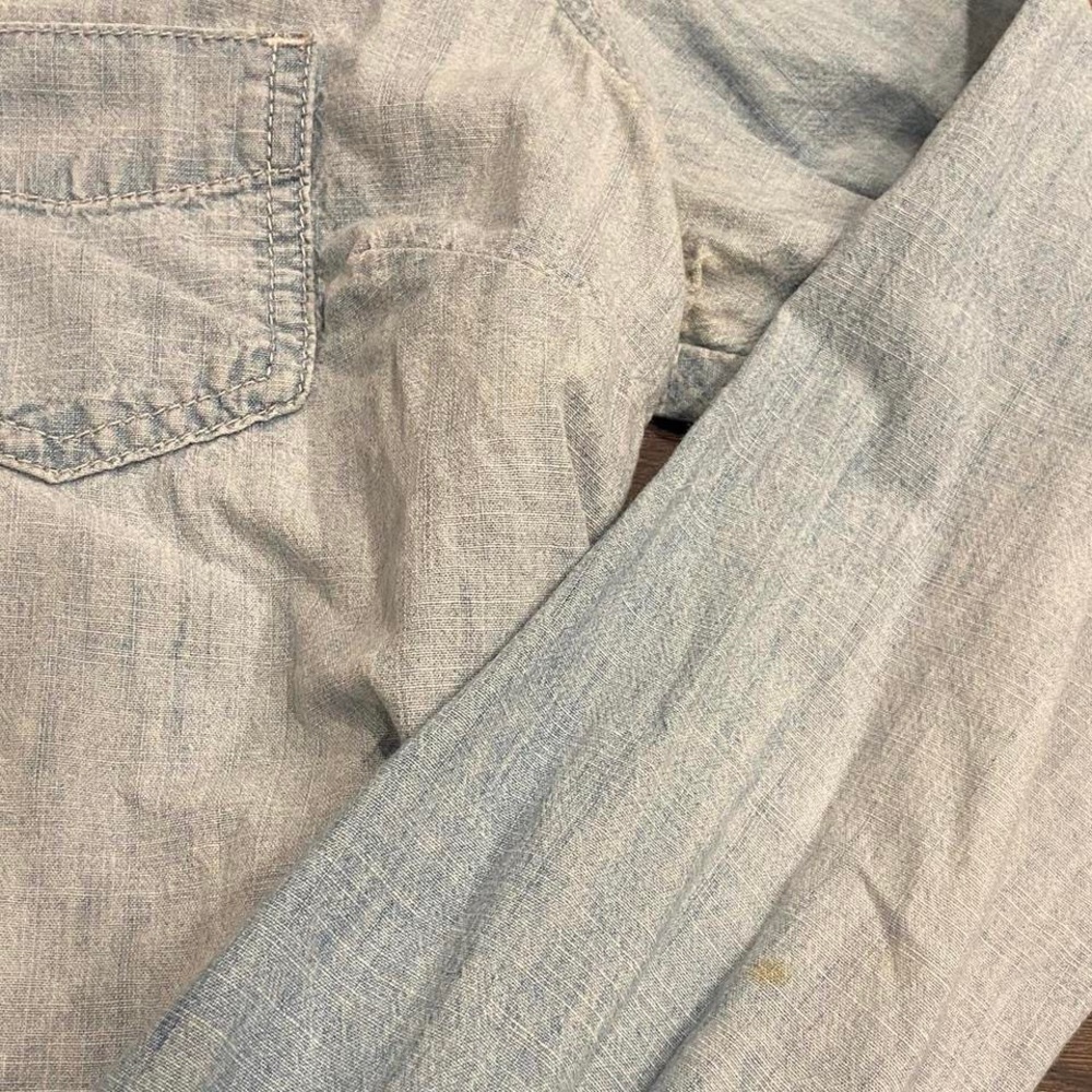 Gap Lightweight Denim Partial Button Down Shirt - image 3